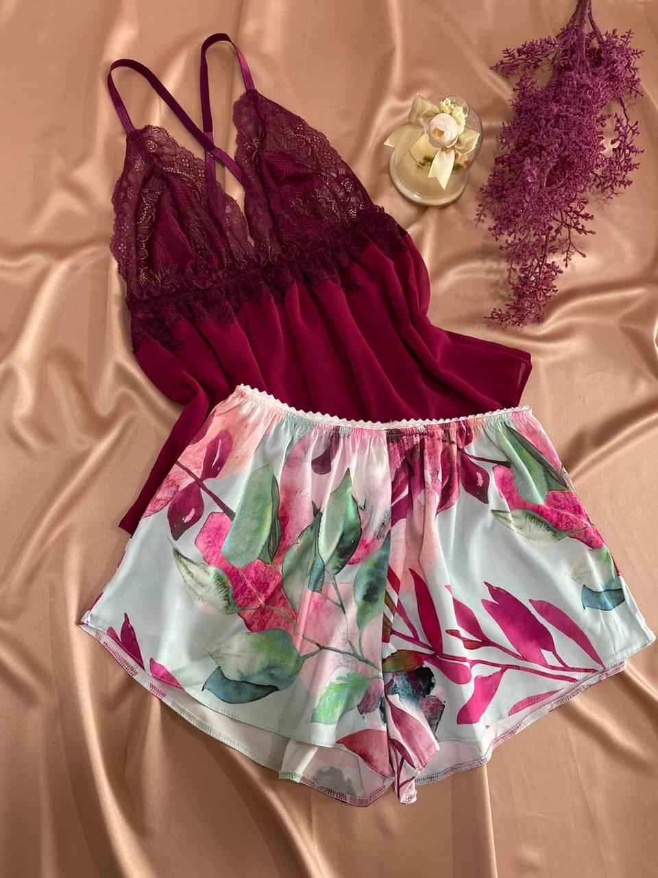 Caraco Satin Dentelle
