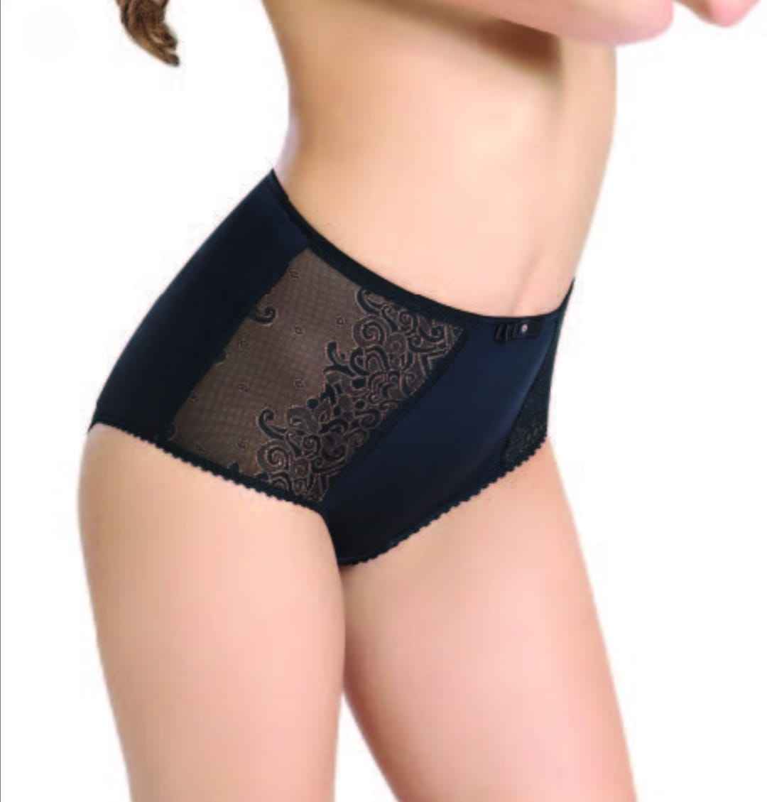 Slip taille haute avec dentelle