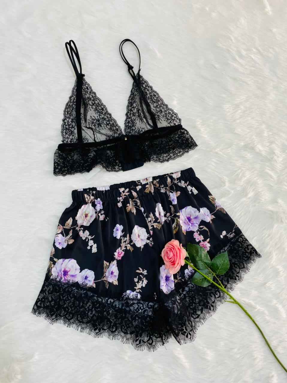 Caraco Satin Dentelle