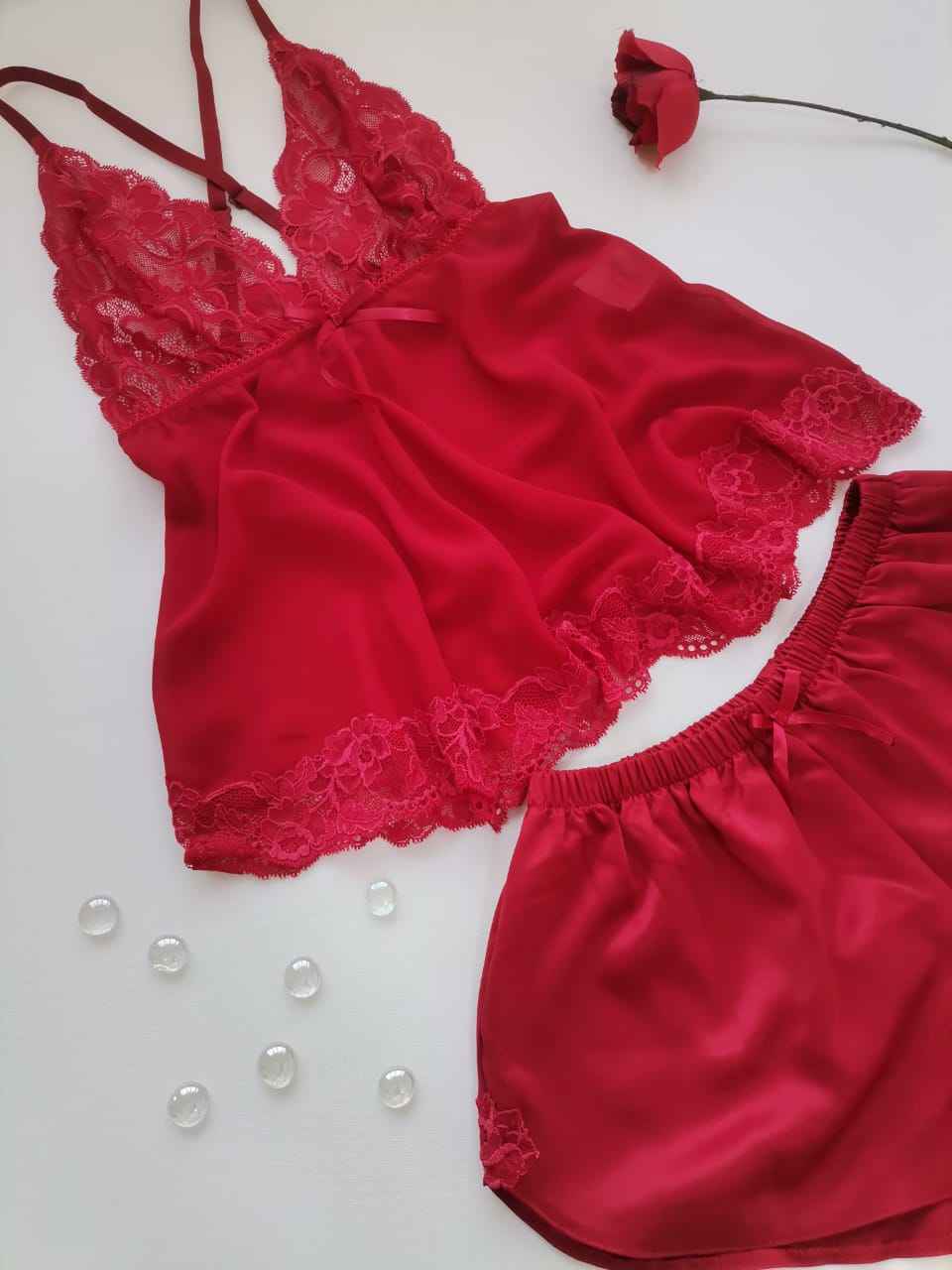 Caraco Satin Dentelle